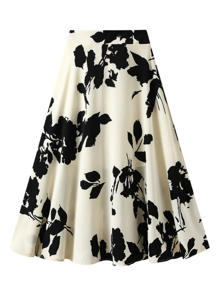 HIGH WAIST SLIM PRINTED SKIRT cashmere skirt fine