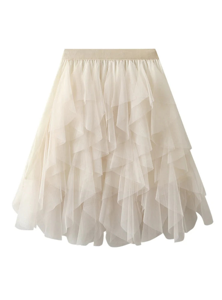 SUMMER MESH FLUFFY SKIRT SHORT SKIRT velvet skirt glossy