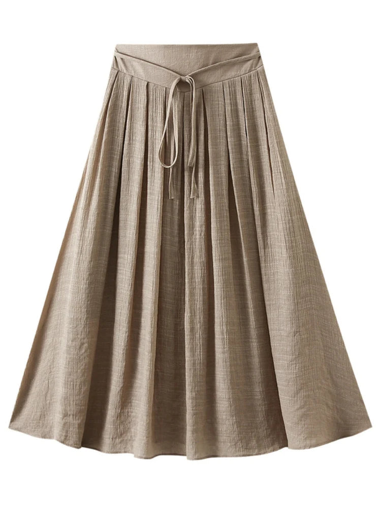 WOMEN COTTON AND LINEN SKIRT wool skirt warm