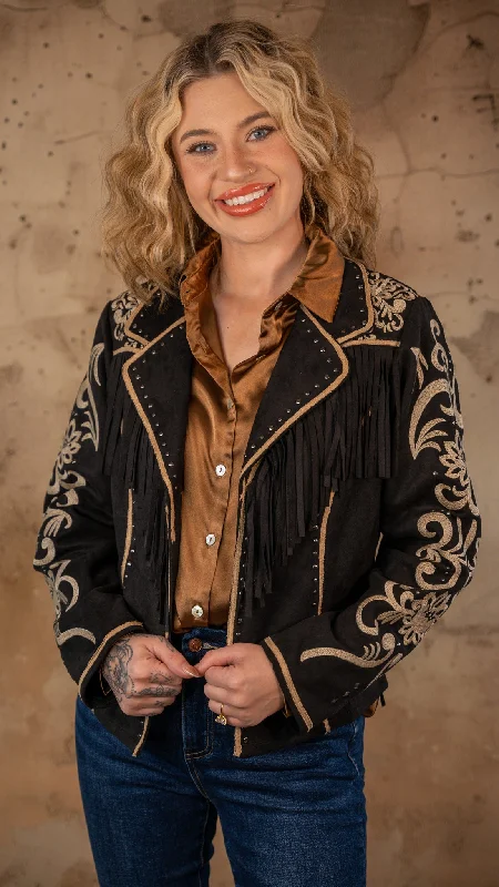 Abigail Embellished Jacket Rayon Fabric Velvet Fabric Corduroy Fabric
