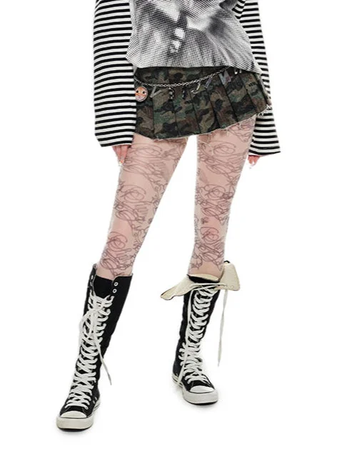 Atchwork Camouflage Pleated Skirt corduroy skirt cozy