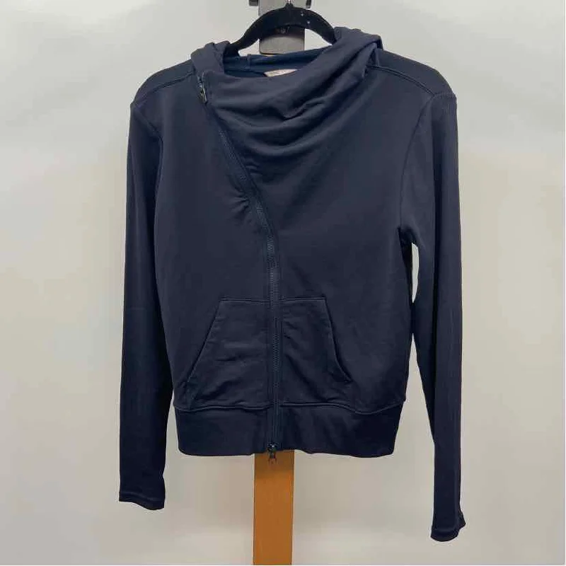 Athleta Women's Size S Navy Solid Jacket A-Line Jacket Boat Neck Shawl Collar