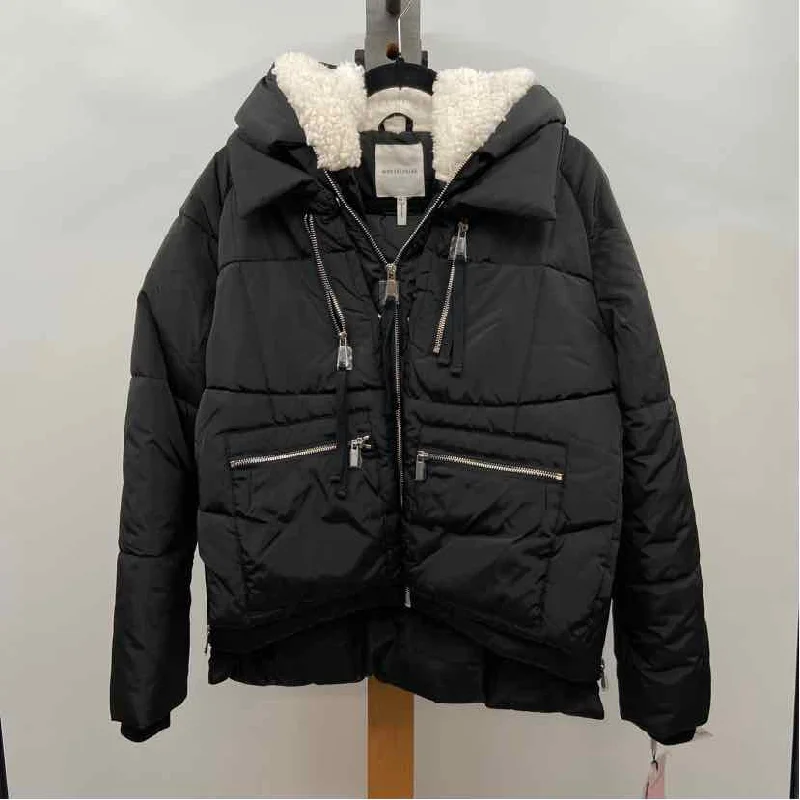 avec les filles Women's Size XS Black Solid Jacket Cotton Fabric Linen Fabric Terry Fabric avec les filles Women's Size XS Black Solid Jacket Cotton Fabric Linen Fabric Terry Fabric