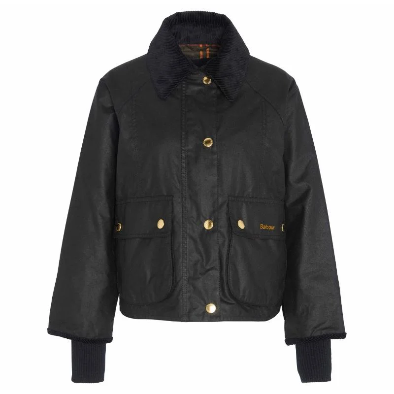 Barbour Cropped Beadnell Ladies Wax Jacket - Black/Classic Fitted Jacket Loose Jacket Oversized Jacket Barbour Cropped Beadnell Ladies Wax Jacket - Black/Classic Fitted Jacket Loose Jacket Oversized Jacket