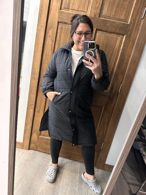 Black Lennon Long Jacket Rayon Jacket Velvet Jacket Corduroy Jacket