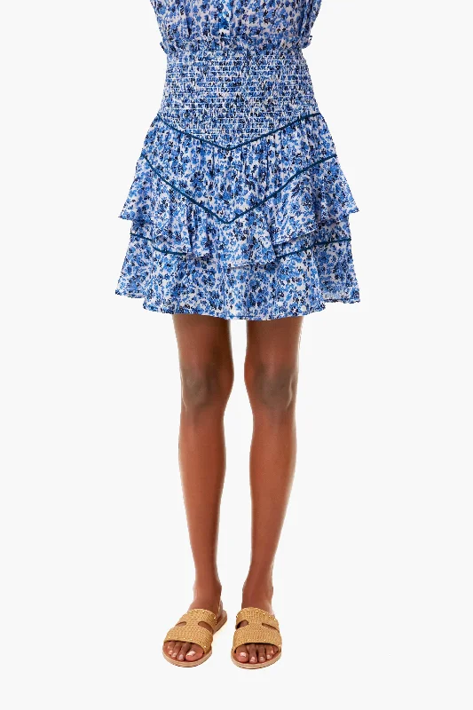 Blue Olivia Mini Skirt linen skirt light