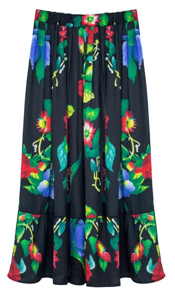 Brook Floral Print Maxi Skirt leather skirt modern