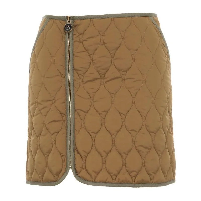 PINKO Brown Nylon Skirt corduroy skirt textured