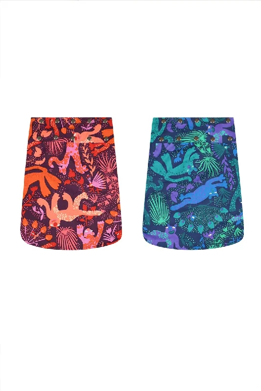 Aluula Short Reversible Button Skirt silk skirt sleek
