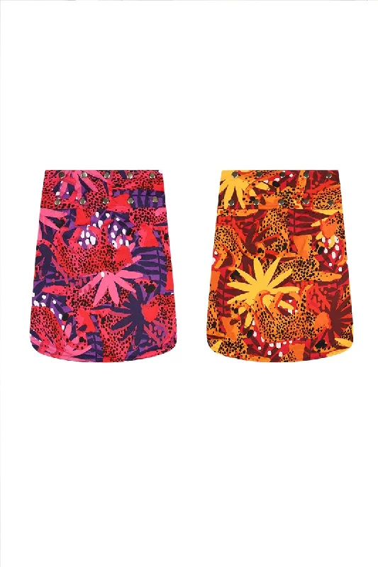 Aluula Short Reversible Button Skirt tiered skirt playful