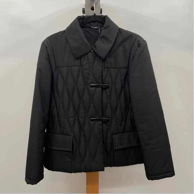 Cinzia Rocca Women's Size 8 Black Solid Jacket Bomber Jacket Anorak Windbreaker