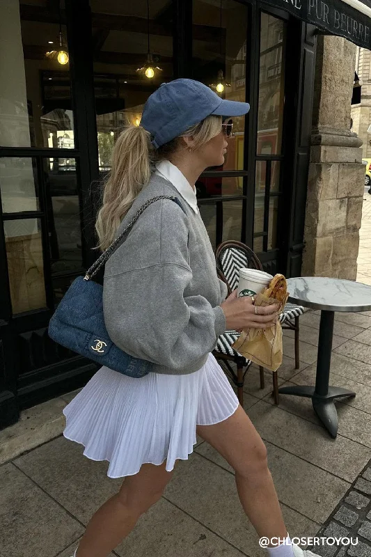 Alyssa Pleated Skort leather skirt bold