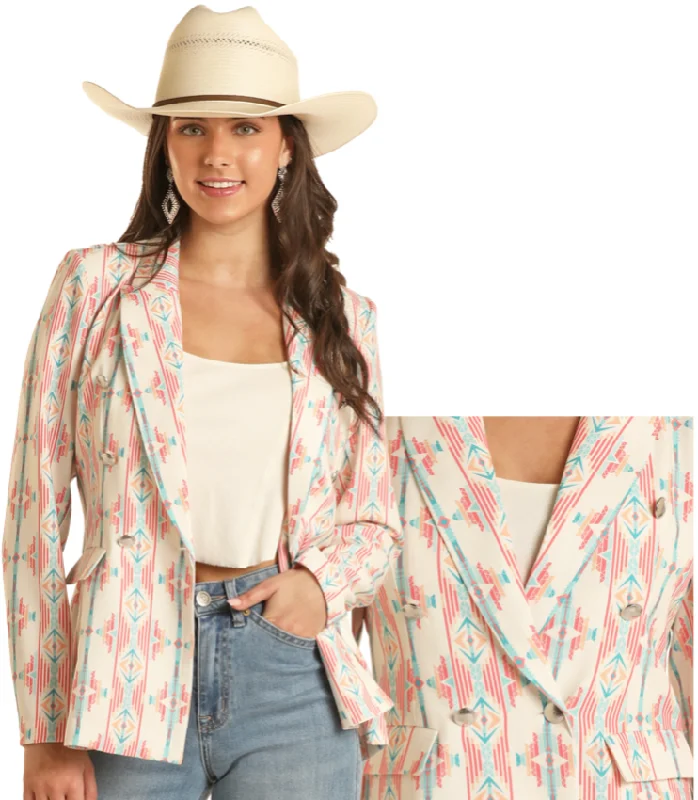 Rock & Roll Denim Suit Jacket Women's BW92T03727 Herringbone Jacket Houndstooth Jacket Plaid Jacket Rock & Roll Denim Suit Jacket Women's BW92T03727 Herringbone Jacket Houndstooth Jacket Plaid Jacket
