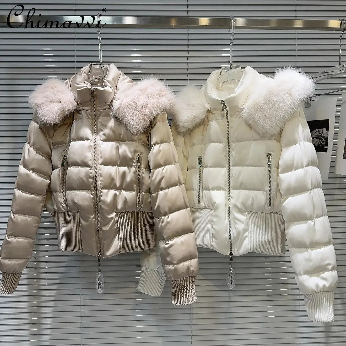 Crop Duck Down Puffer Jackets Hooded Knit Jacket Woven Jacket Fleece Jacket