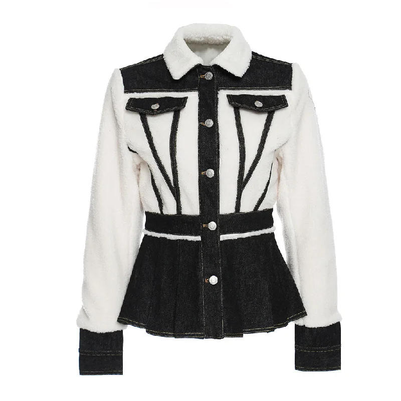 Deconstructed Collared Contrast Single Breasted Hybrid Faux Sherpa Denim Jacket Plaid Jacket Tartan Jacket Houndstooth Jacket Deconstructed Collared Contrast Single Breasted Hybrid Faux Sherpa Denim Jacket Plaid Jacket Tartan Jacket Houndstooth Jacket