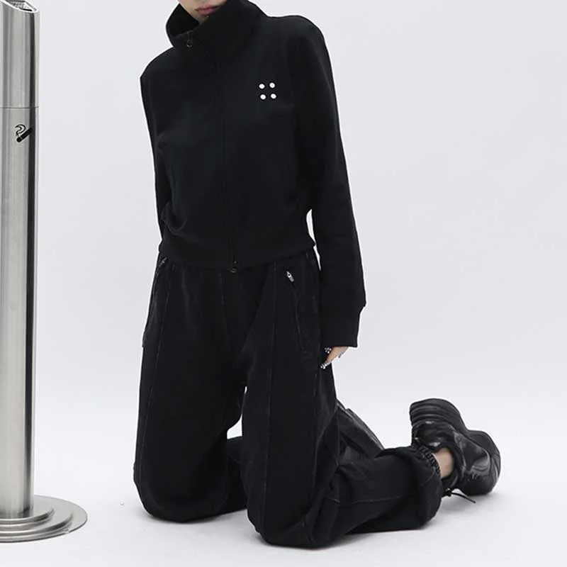 Double Zip Stand Collar Jacket Cotton Jacket Linen Jacket Terry Jacket