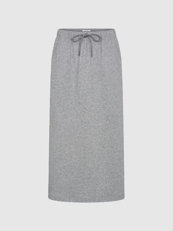 Drawstring Waist Loose A-Line Skirt silk skirt lustrous