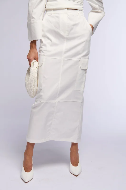 EFFIE CARGO MAXI SKIRT leather skirt refined