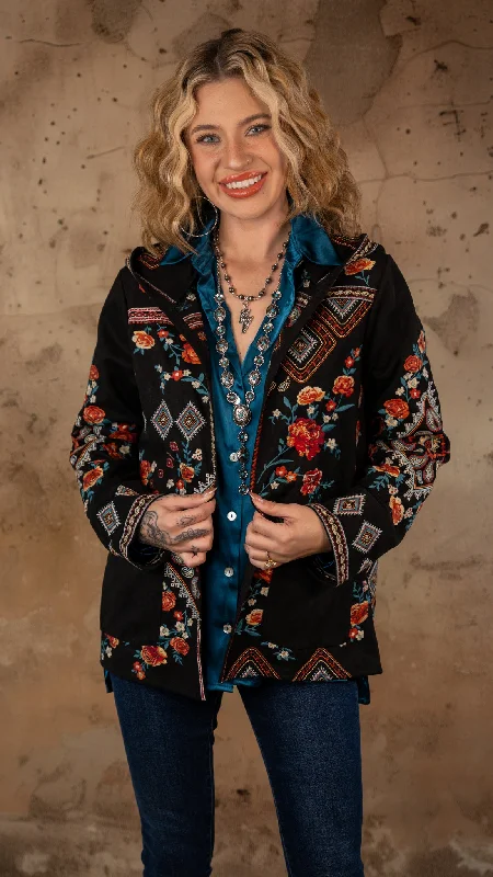 Ella Embroidered Jacket Wool Jacket Cashmere Jacket Tweed Jacket