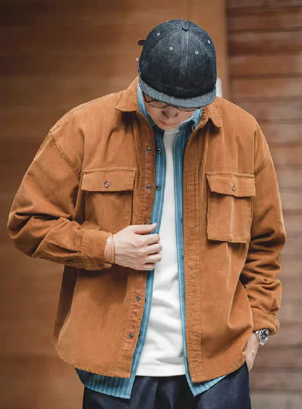 Finn - Corduroy Jacket Stand-Up Collar Roll-Neck Collar Turtle Neck