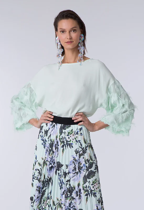 Floral Pleated Skirt leather skirt bold