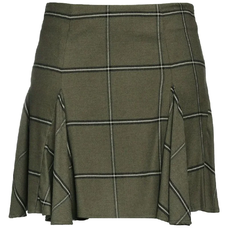 PINKO Green Viscose Skirt ribbed skirt waist