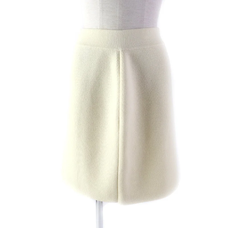 Gucci Wool Trapezoid Knit Skirt Ivory M denim skirt durable