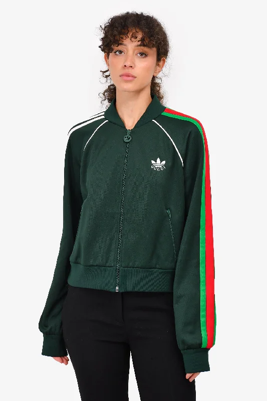 Gucci x Adidas Green/White Zip Up Jacket Size L Print Jacket Jacquard Jacket Embroidered Jacket Gucci x Adidas Green/White Zip Up Jacket Size L Print Jacket Jacquard Jacket Embroidered Jacket