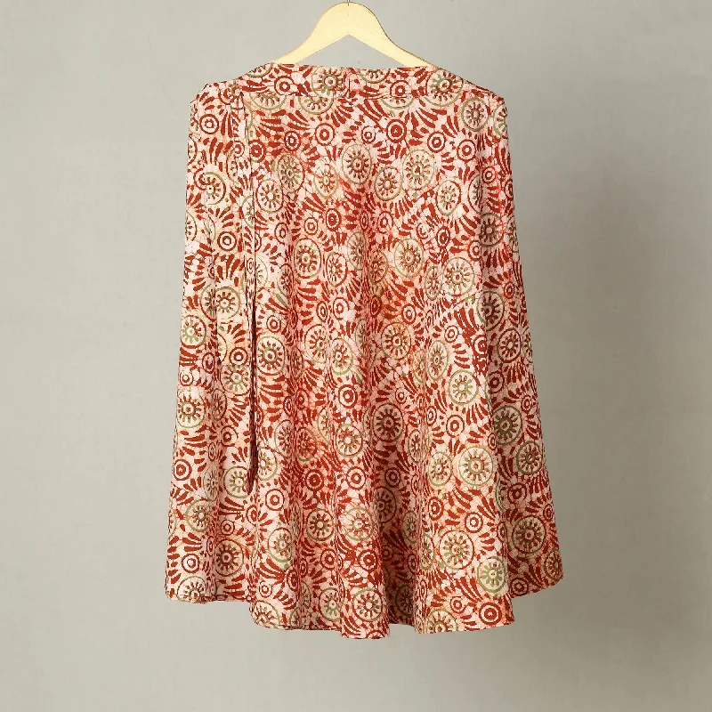 Maroon - Hand Batik Print Cotton Wrap Around Skirt 27 denim skirt classic