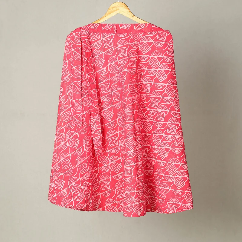 Pink - Hand Batik Print Cotton Wrap Around Skirt 28 lace skirt intricate