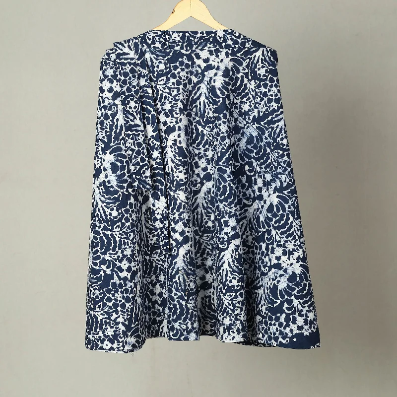 Blue - Hand Batik Print Cotton Wrap Around Skirt 31 lace skirt intricate