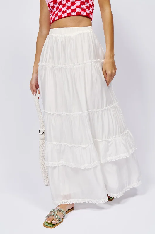 HAVEN FLOWY MAXI SKIRT silk skirt lustrous
