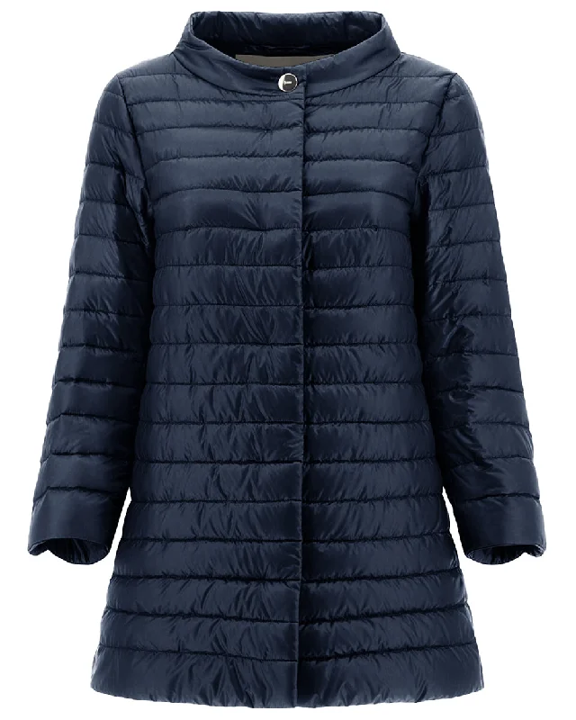Navy Iconico Rossella Jacket Front Pockets Side Pockets Patch Pockets