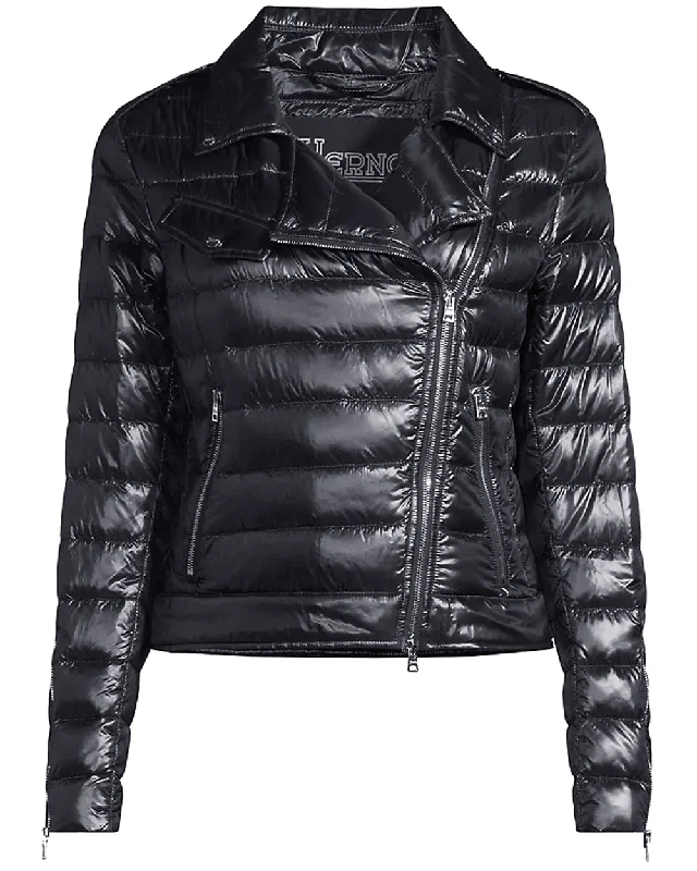 Black Quilted Moto Jacket Knit Jacket Woven Jacket Fleece Jacket