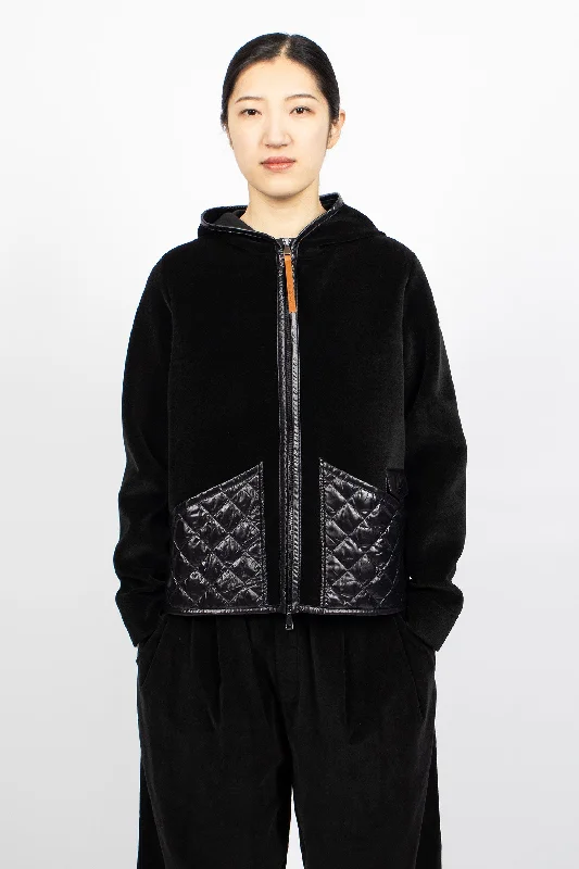 Hooded Velour Zip Jacket Black Satin Jacket Silk Jacket Chiffon Jacket