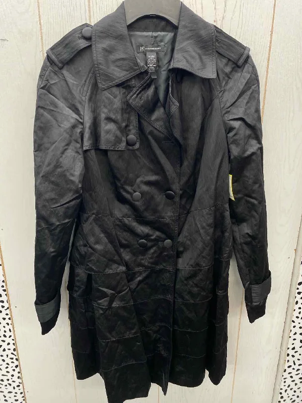 INC Black Womens Size M Jacket (Outdoor) Satin Jacket Silk Jacket Chiffon Jacket