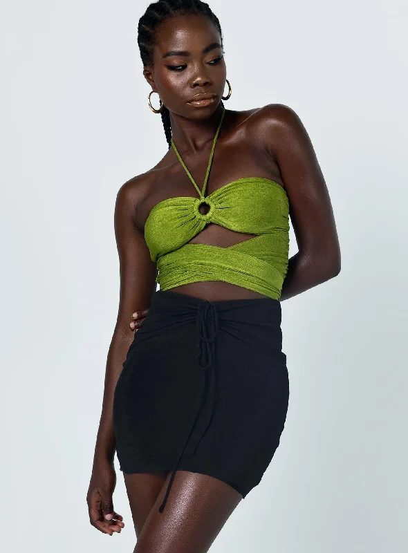 Jester Mini Skirt Black wrap skirt elegant