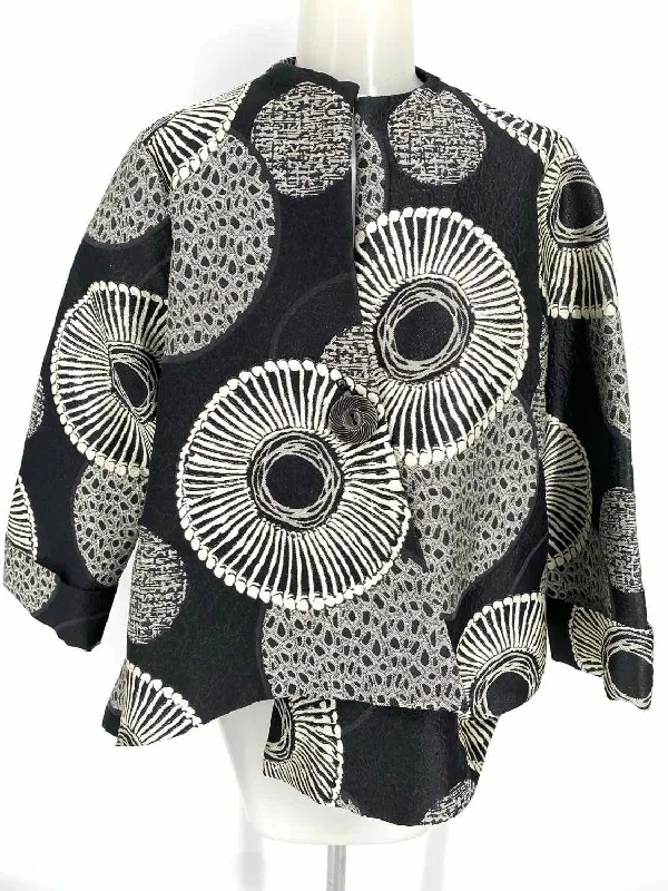 Joseph Ribkoff Women's Gray/White Asymmetrical Abstract Size 8 Jacket Satin Jacket Silk Jacket Chiffon Jacket Joseph Ribkoff Women's Gray/White Asymmetrical Abstract Size 8 Jacket Satin Jacket Silk Jacket Chiffon Jacket