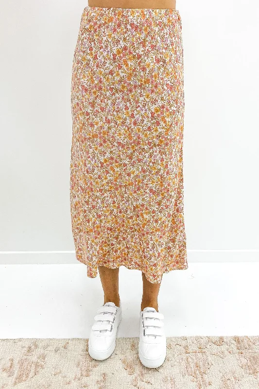 Josie Midi Skirt Print velvet skirt plush