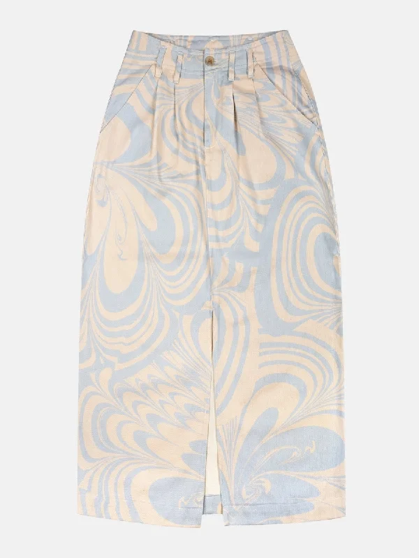 Kandran Skirt in Nuva Sky cashmere skirt plush