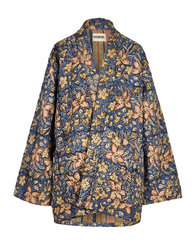 Kantha Bagru Jacket Snapped Jacket Toggled Jacket Drawstring Jacket