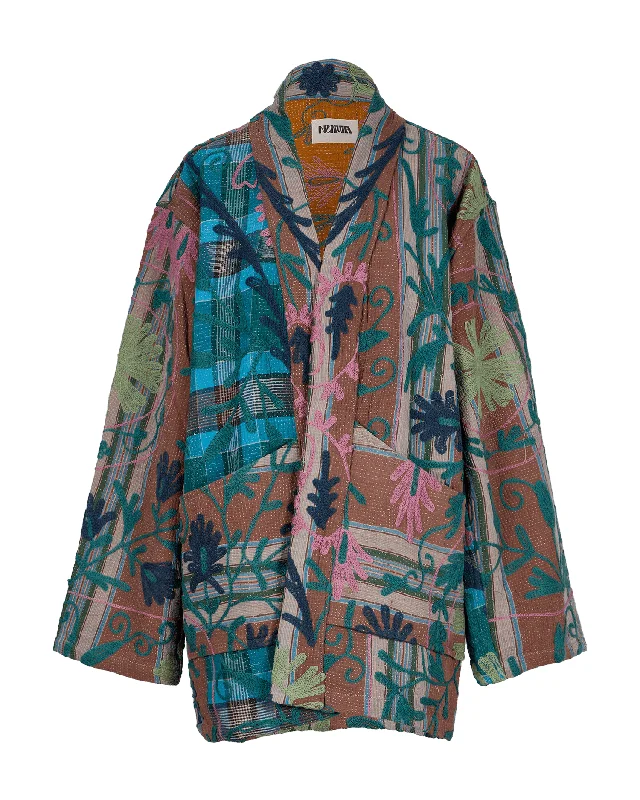 Kantha Suzani Jacket Tiered Jacket Buttoned Jacket Zippered Jacket