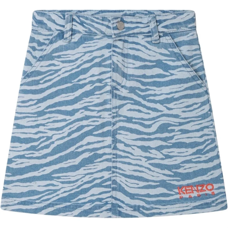 Kenzo Denim Skirt Pale Blue corduroy skirt textured