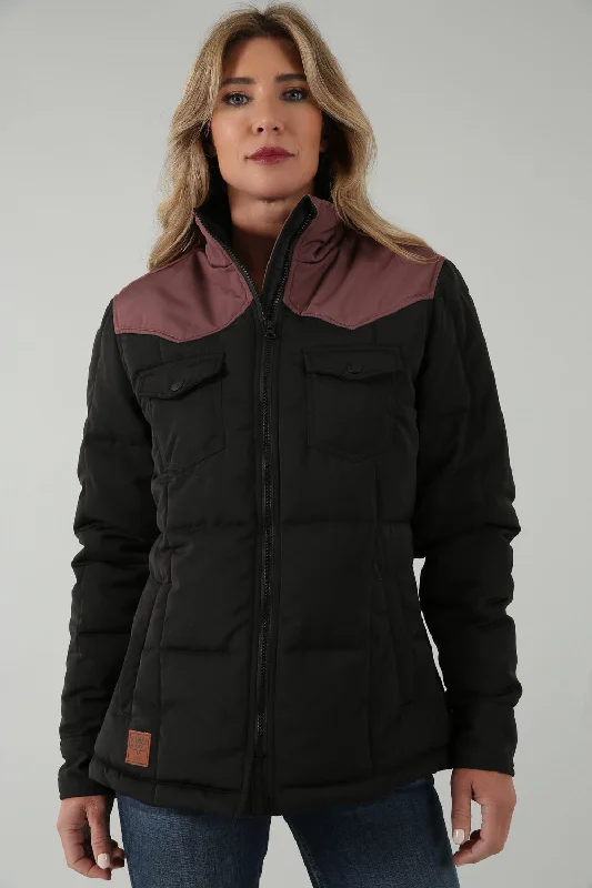 Kimes Ranch Womens Wyldfire Black 100% Polyester Insulated Jacket M Wool Fabric Cashmere Fabric Tweed Fabric Kimes Ranch Womens Wyldfire Black 100% Polyester Insulated Jacket M Wool Fabric Cashmere Fabric Tweed Fabric