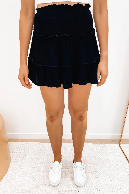 Lana Washed Mini Skirt Black mini skirt trendy