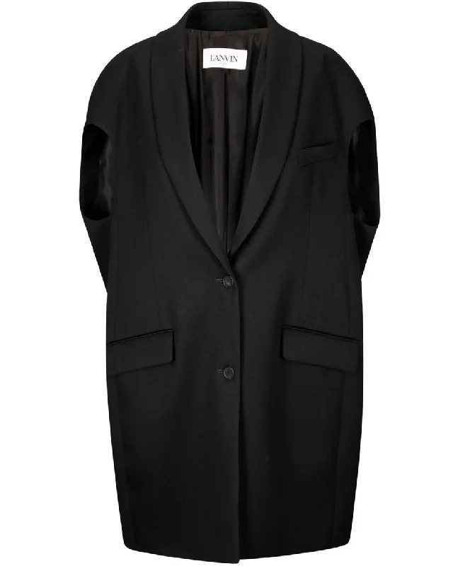 Black Sleeveless Cocoon Jacket Chenille Jacket Brocade Jacket Lace Jacket