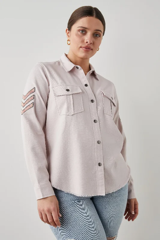 LOREN SHIRT JACKET - ROSE Chenille Jacket Brocade Jacket Lace Jacket