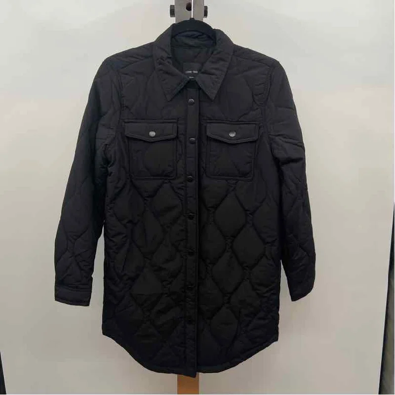 Love Tree Women's Size S Black Solid Jacket Trench Coat Raincoat Waterproof Jacket