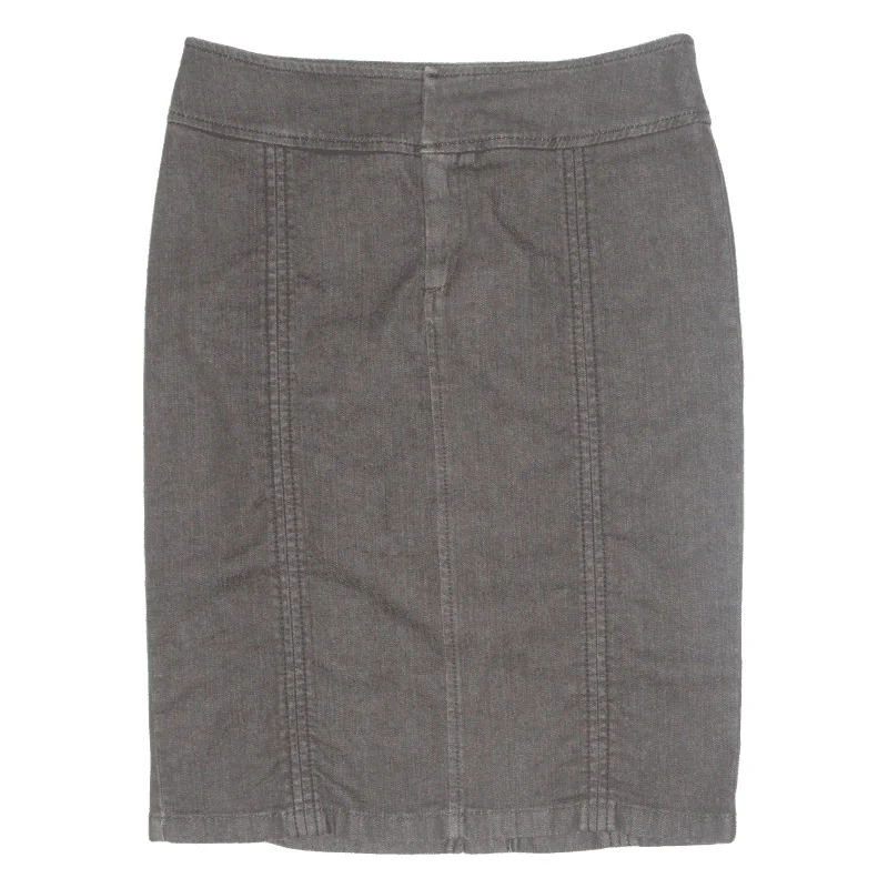 MAX MARA Weekend Knee Length Pencil Skirt Brown Denim Womens UK 10 flowy skirt hem
