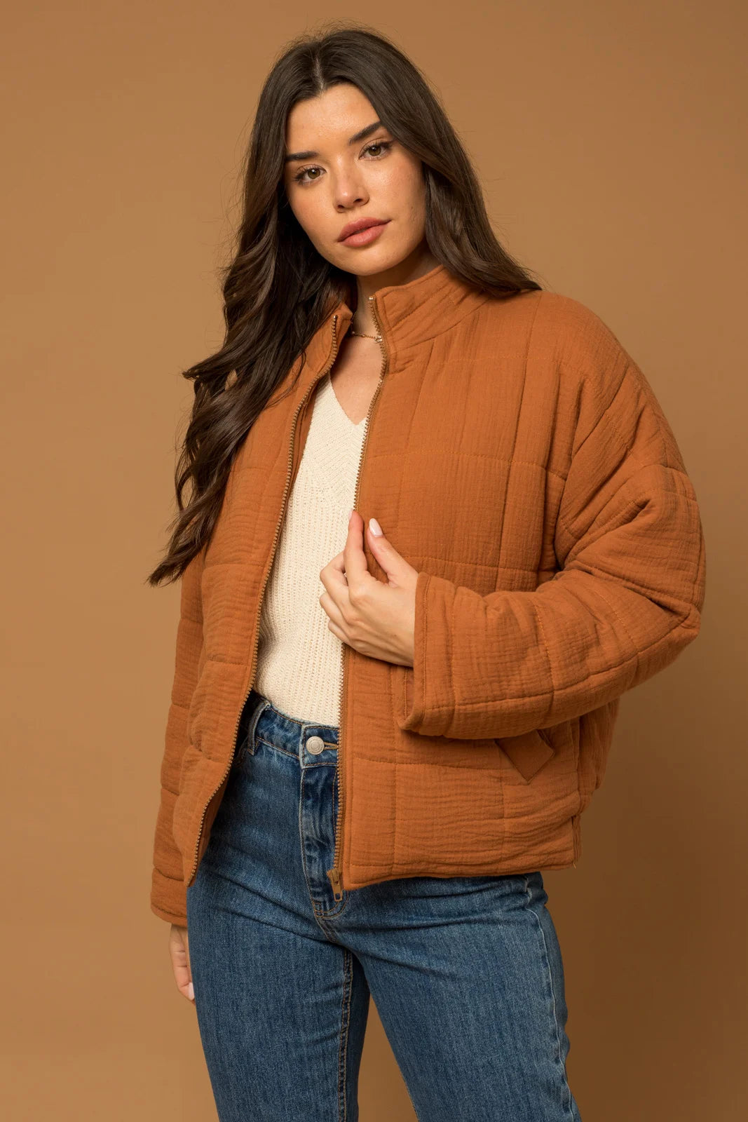 Boho Style Front Zipper Quilted Jacket Toggled Jacket Drawstring Jacket Belted Jacket Boho Style Front Zipper Quilted Jacket Toggled Jacket Drawstring Jacket Belted Jacket